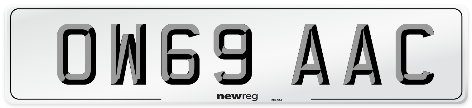 OW69 AAC Number Plate from New Reg